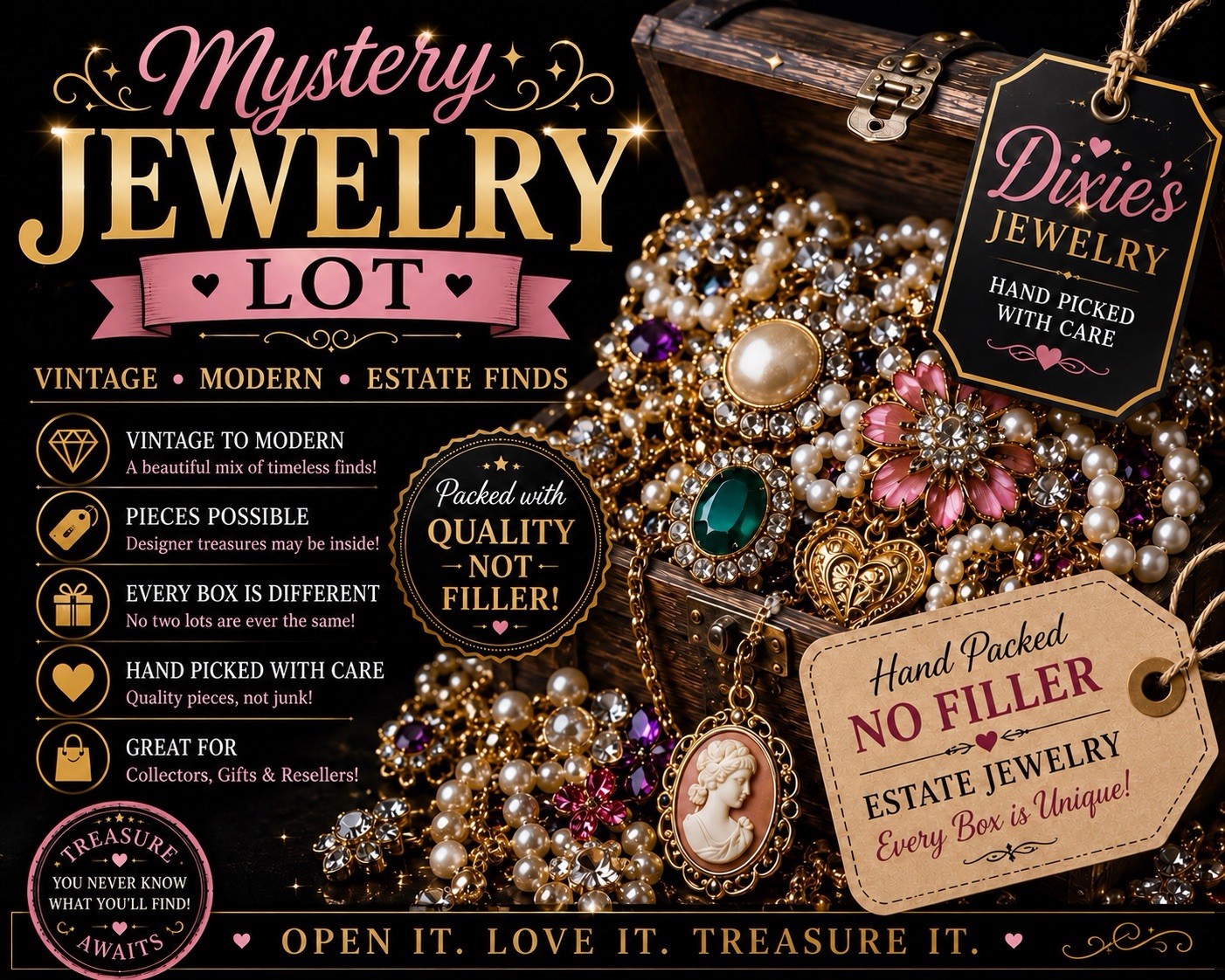 MYSTERY JEWELRY LOT – ALL WEARABLE – 20 PIECES – NO FILLER OR JUNK!