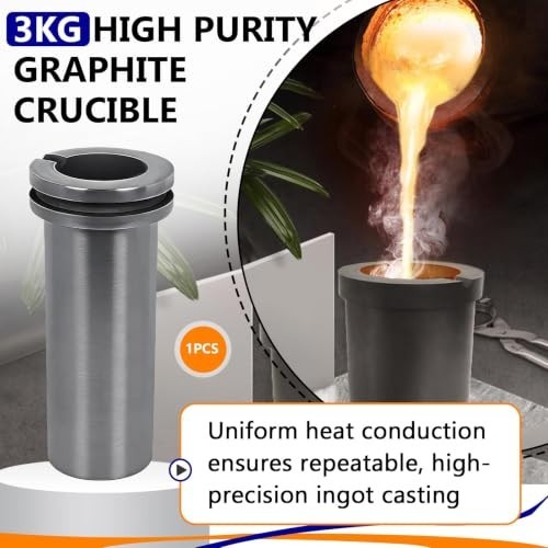 Graphite Crucible for Metal Melting, 50mm ID x 170mm H