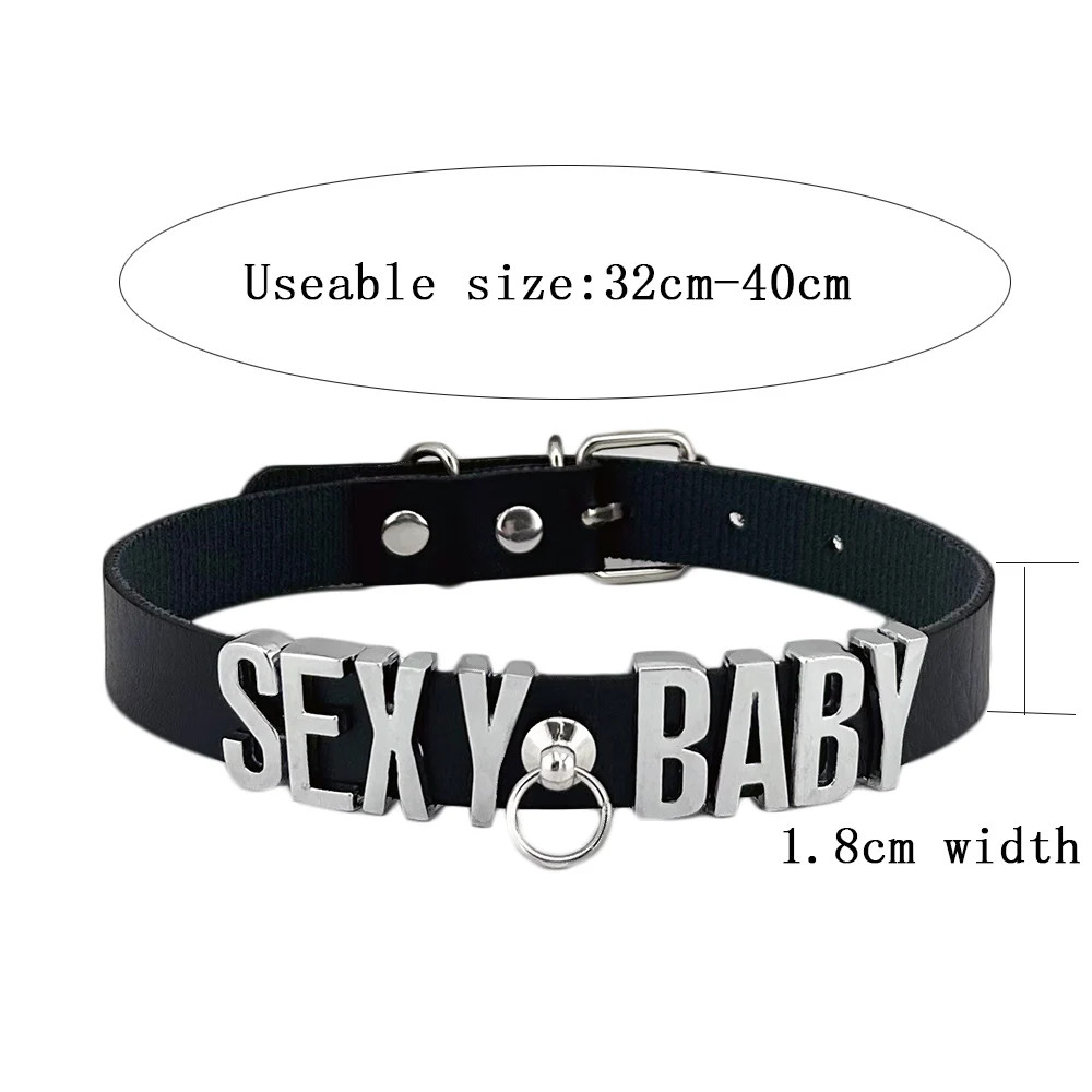 Collar BDSM Gift Pu Leather Custom Choker Necklace Punk DIY Chocker Party M7