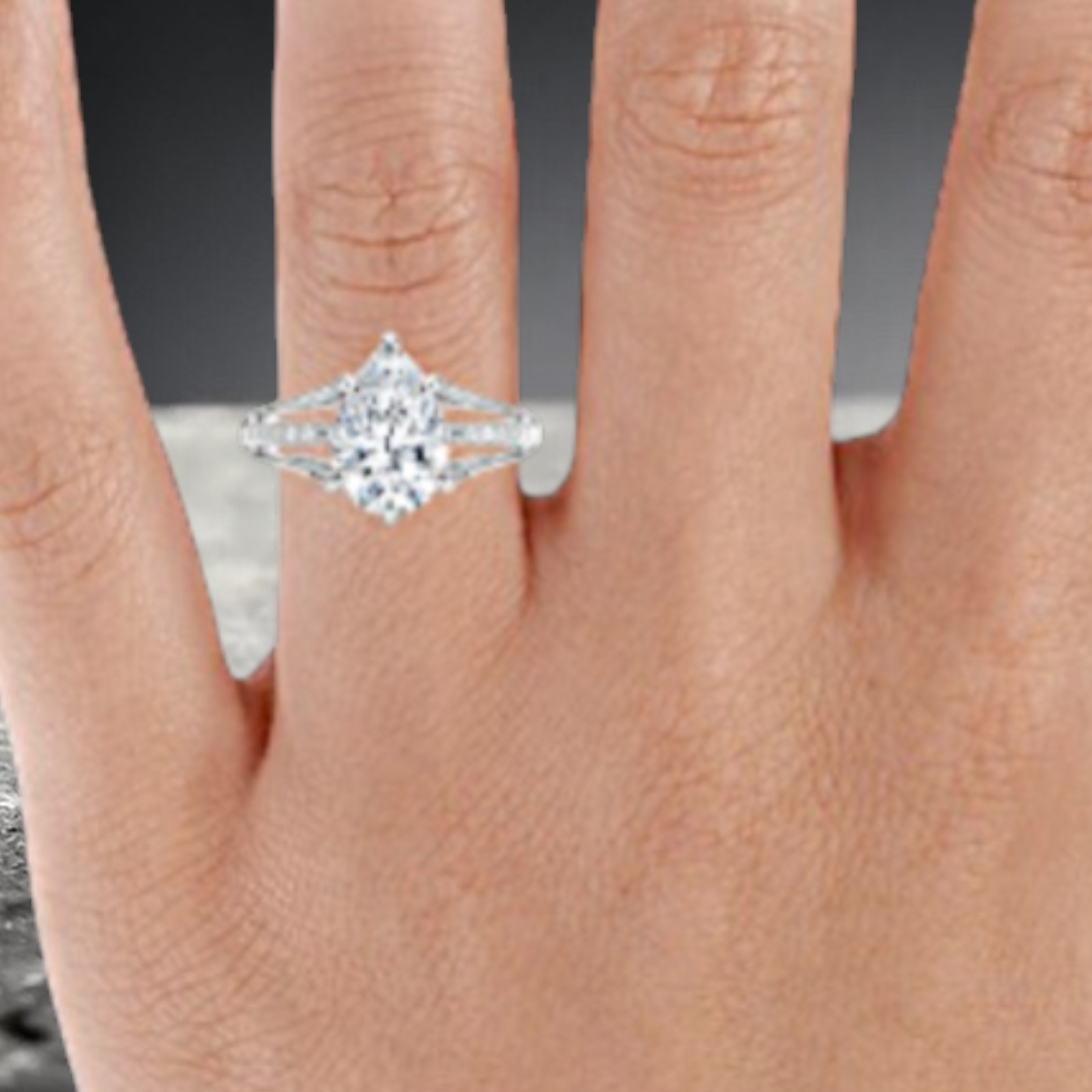 Lab Grown Diamond Engagement Ring in 950 Platinum IGI Certified 4.15 CT Pear Cut