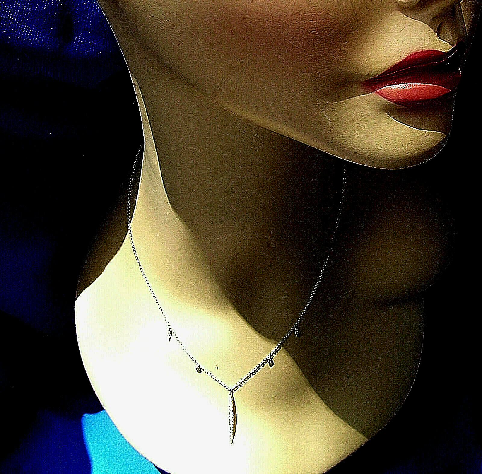 ORIGINAL Gabriel & Co DIAMOND Slice Necklace 18″ Inch Chain Solid 14K WHITE GOLD