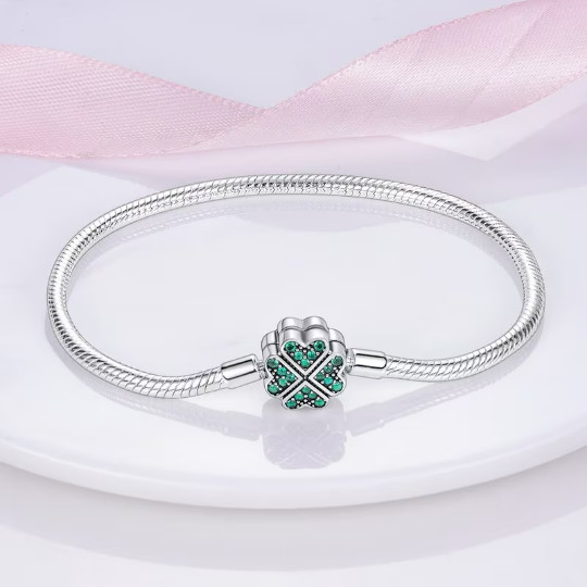 Lucky Four Clover Leaf Charm Bracelet, Bracelet For Charm, Clover Bracelet