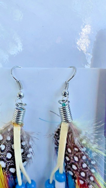 Natural Feather Hook Earring Fashion Jewelry
