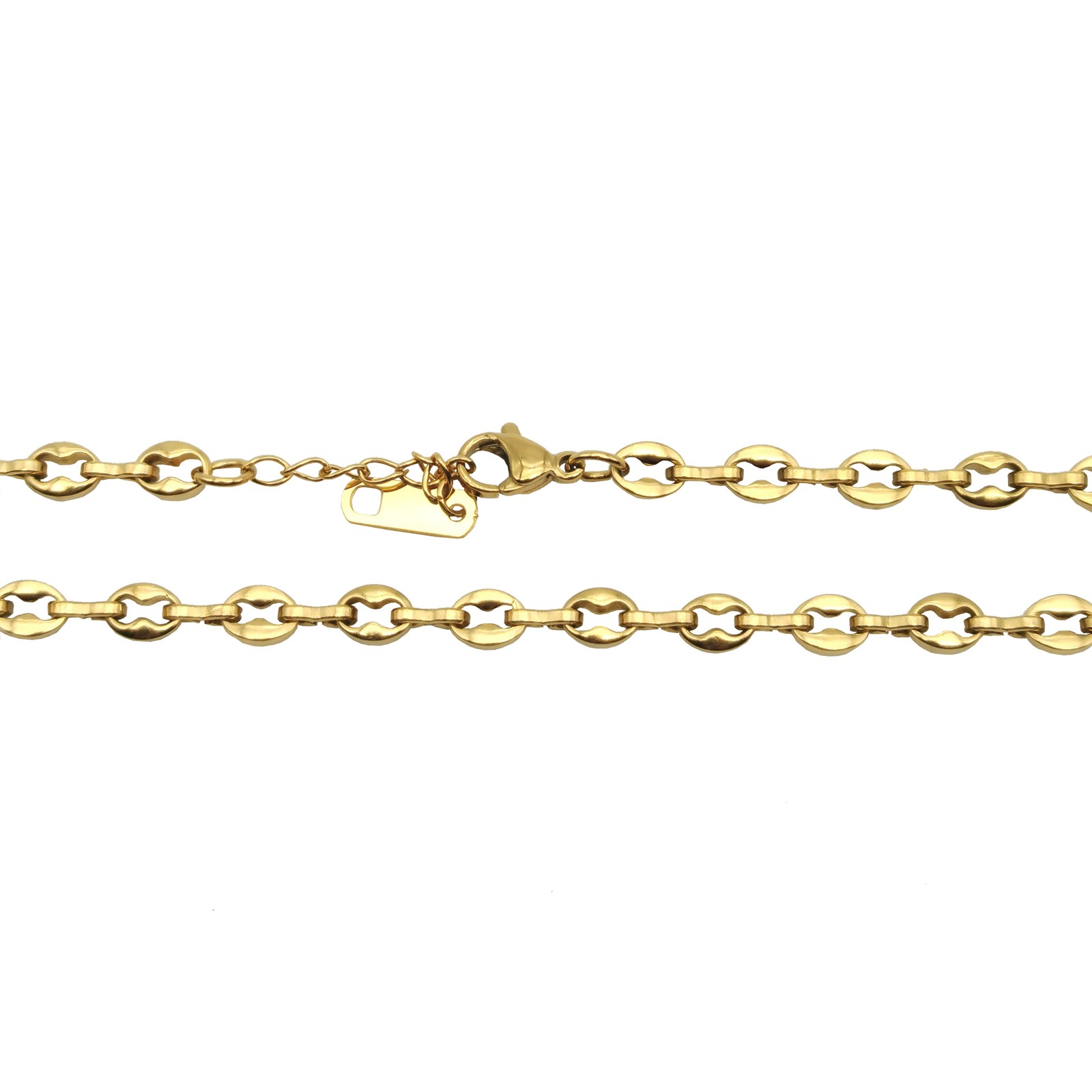 18K Gold Filled Tarnish-Free 16″ + 1″ Puffed Mariner Anchor Link Chain Necklace