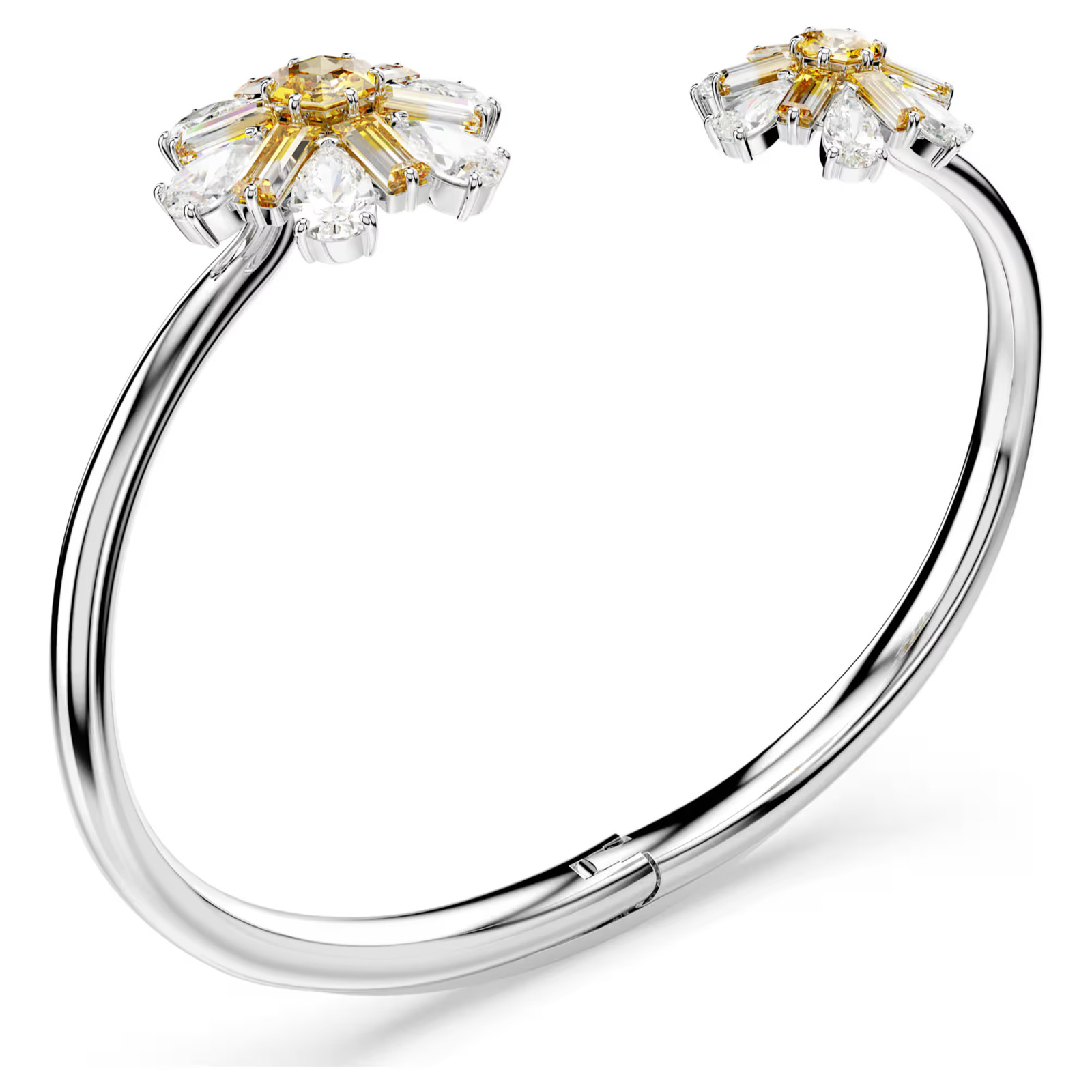 Idyllia Yellow Rhodium Plated Bangle Flower New