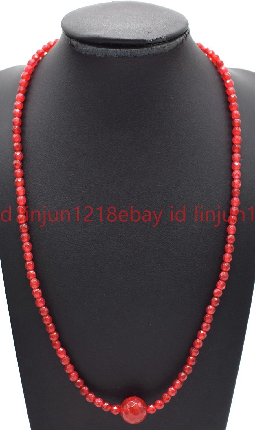 Beautiful Natural 4mm Faceted Red Jade Round Gemstone Beaded Necklace 16-28in