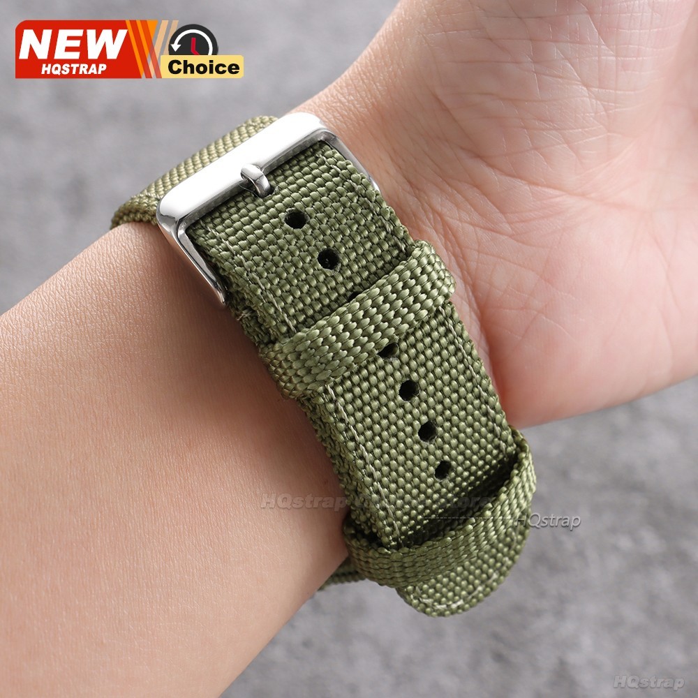 High Quality Nylon Watch Band Canvas Watch Strap Single Pass 18mm 20mm 22mm