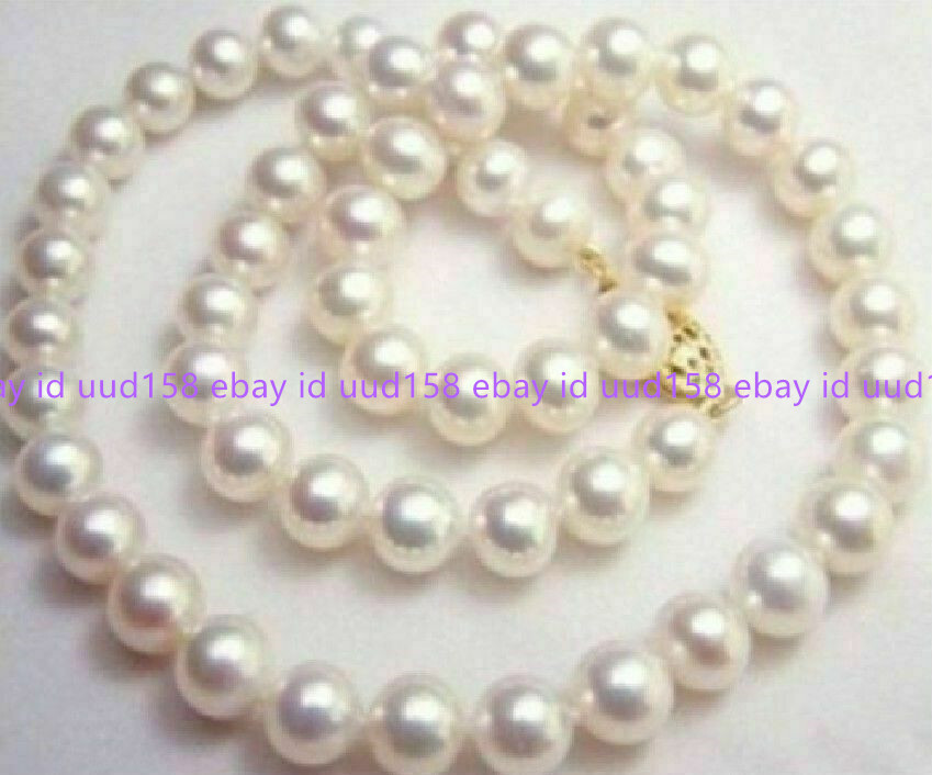GENUINE NATURAL AAA 9-10MM WHITE SOUTH SEA PEARL NECKLACE 18″ 17″