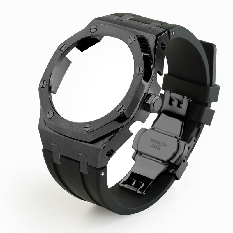 For G-Shock GA2100 GA2110 CasiOak Mod Kit 5th Gen Steel Bezel Case Rubber Strap