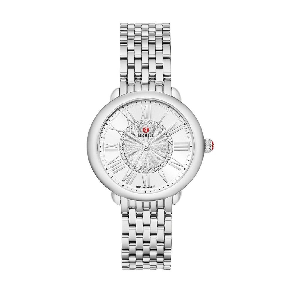 Brand New Michele Serein Mid Stainless Steel Diamond Dial Watch (MWW21B000147)