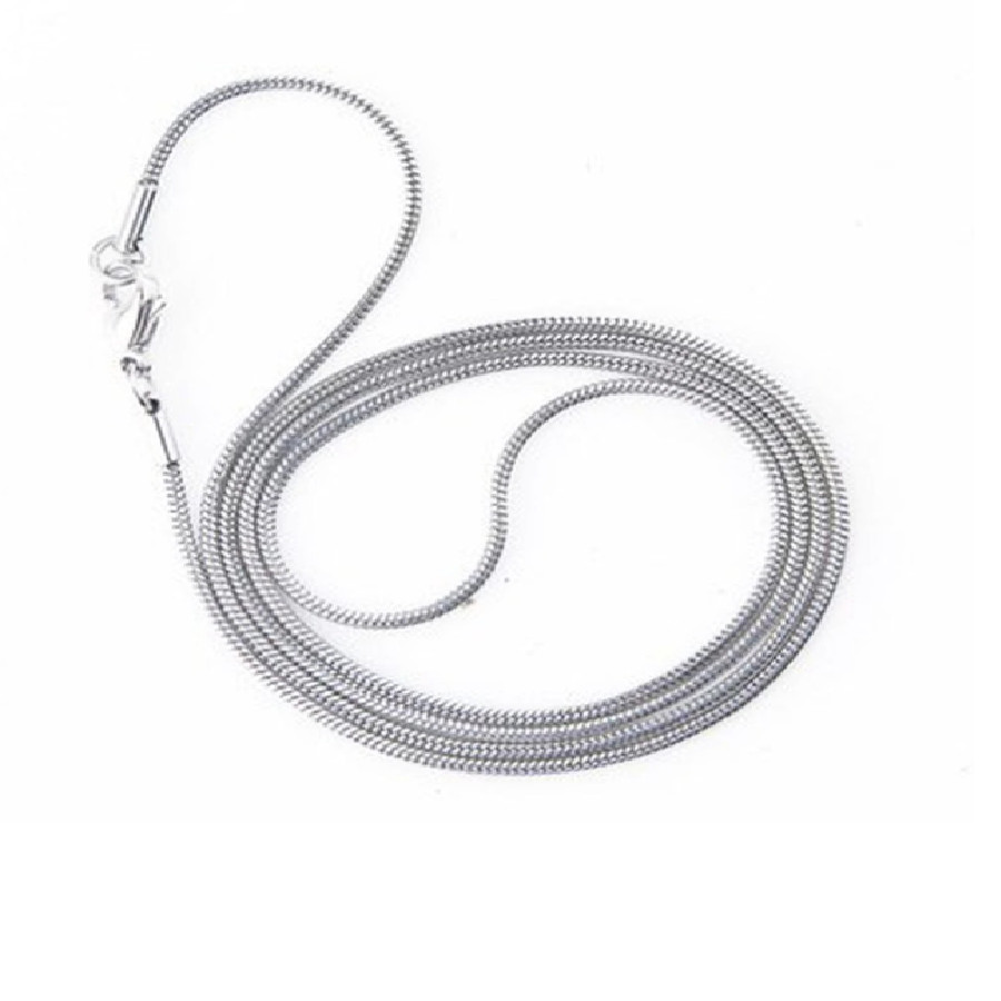 1.2mm Wide Italian Solid 925 Sterling Silver Classic Round Snake Chain Necklace