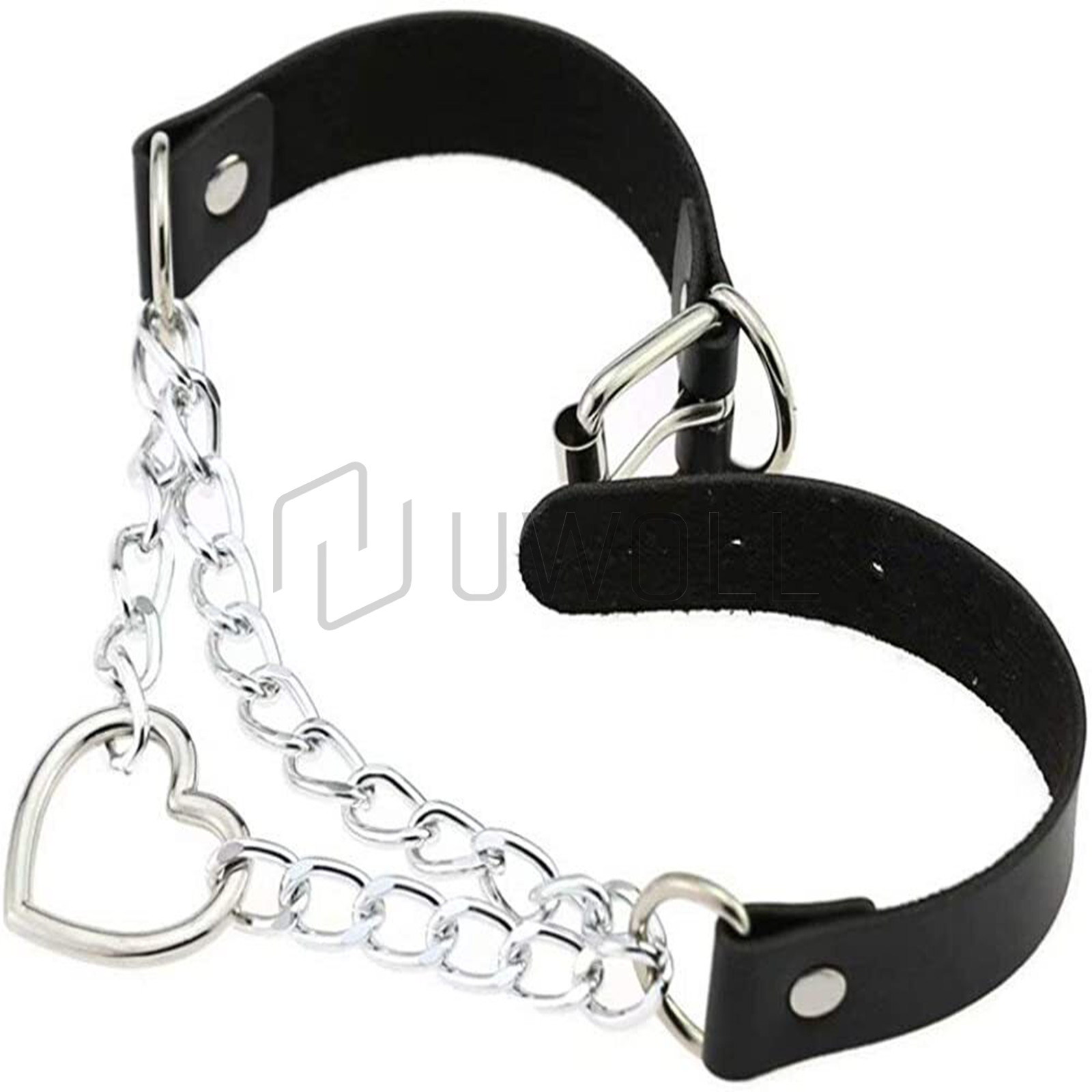 Leather Choker Necklace Adjustable Heart Chain Neck Collar Gothic Punk Gift