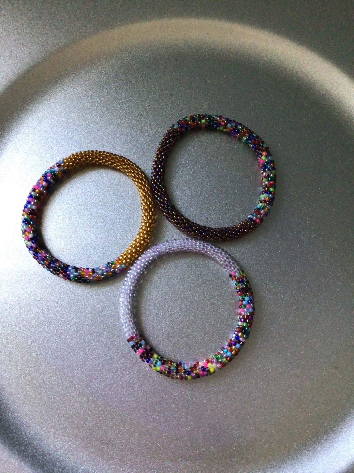 UNIQUE MULTICOLOR COMBINATION, 7″ ROLL ON SASHKA BRACELETS, 12 PCS