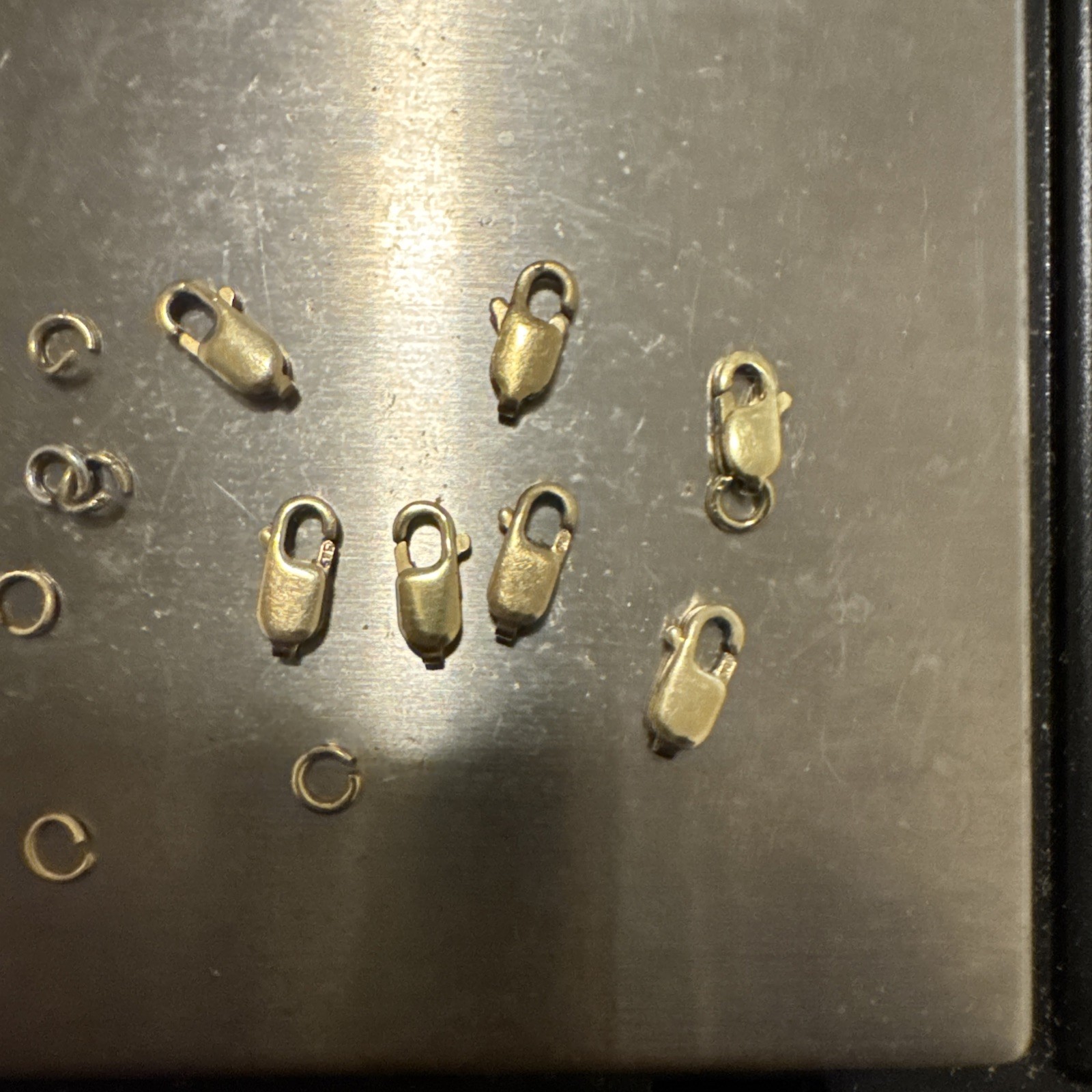 10k yellow Or White Gold Solid gold lobster clasp With O Ring