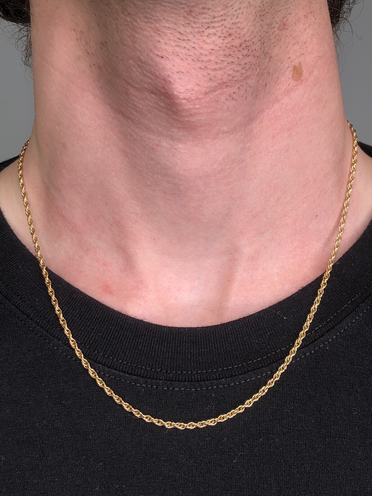 Real Solid Authentic 1/20 14K Yellow Gold Rope Chain Necklace 20 Inch Men Women