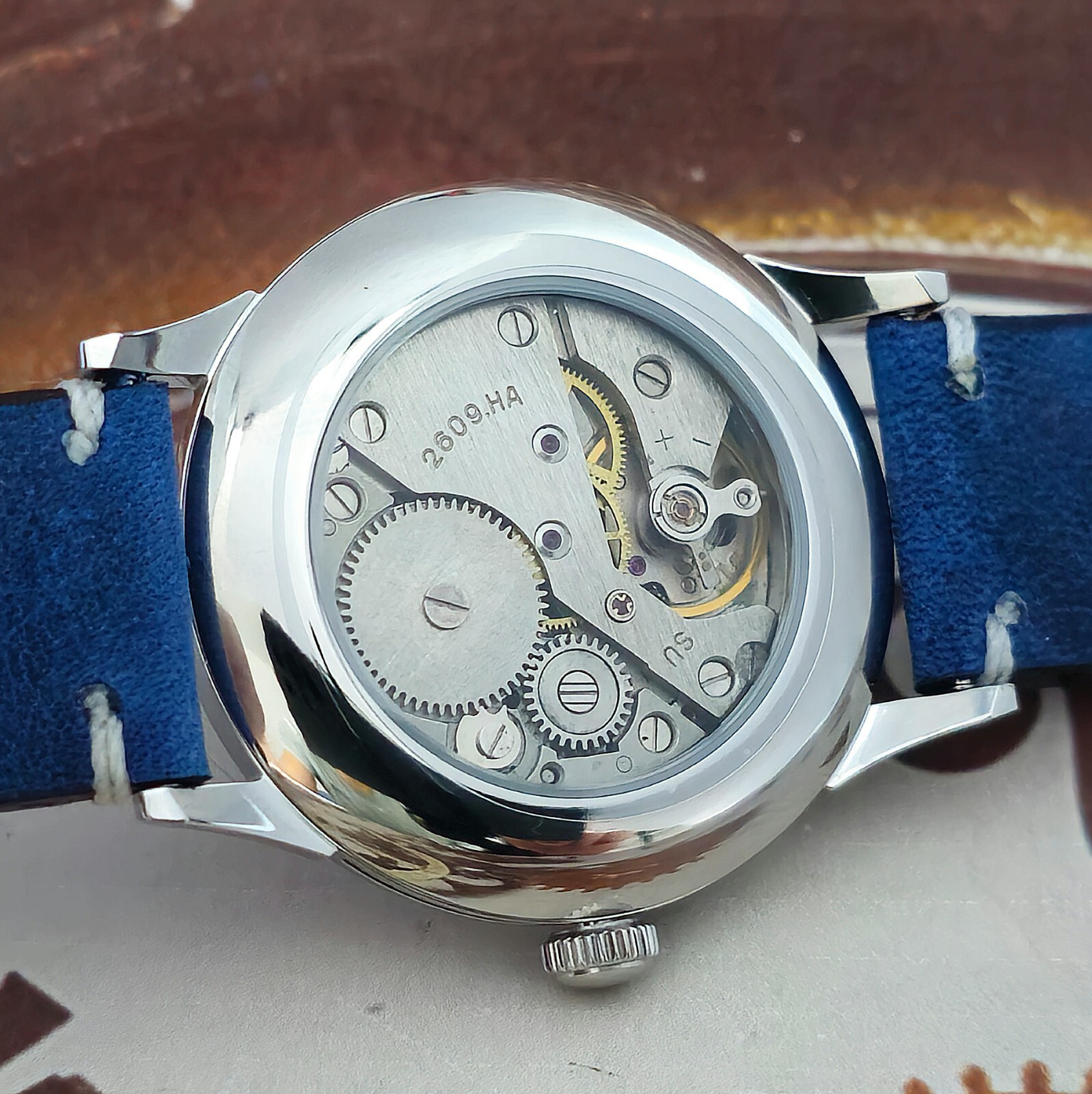 Vintage Watch USSR RAKETA Big Zero Blue Dial Wristwatch Mechanism 2609.HA 19J