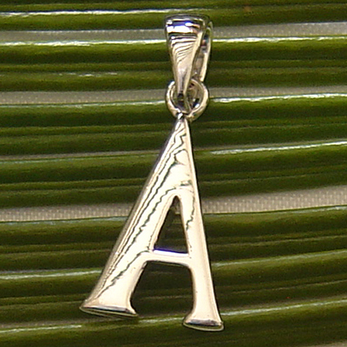 925 Sterling Silver 26 Letter initial A B-Z Alphabet CZ Cubic Zirconia Pendant