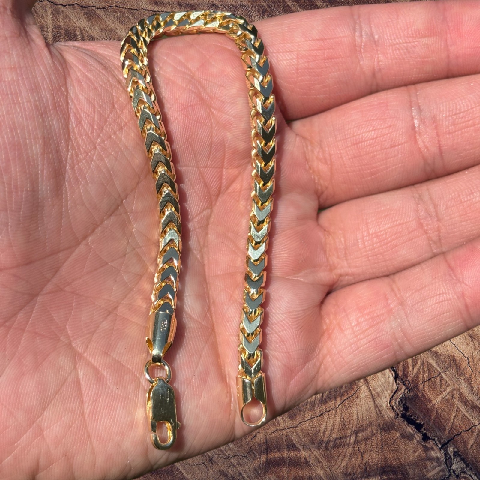 5mm Franco Link Bracelet – Real Solid 925 Sterling Silver Or 14k Gold Vermeil