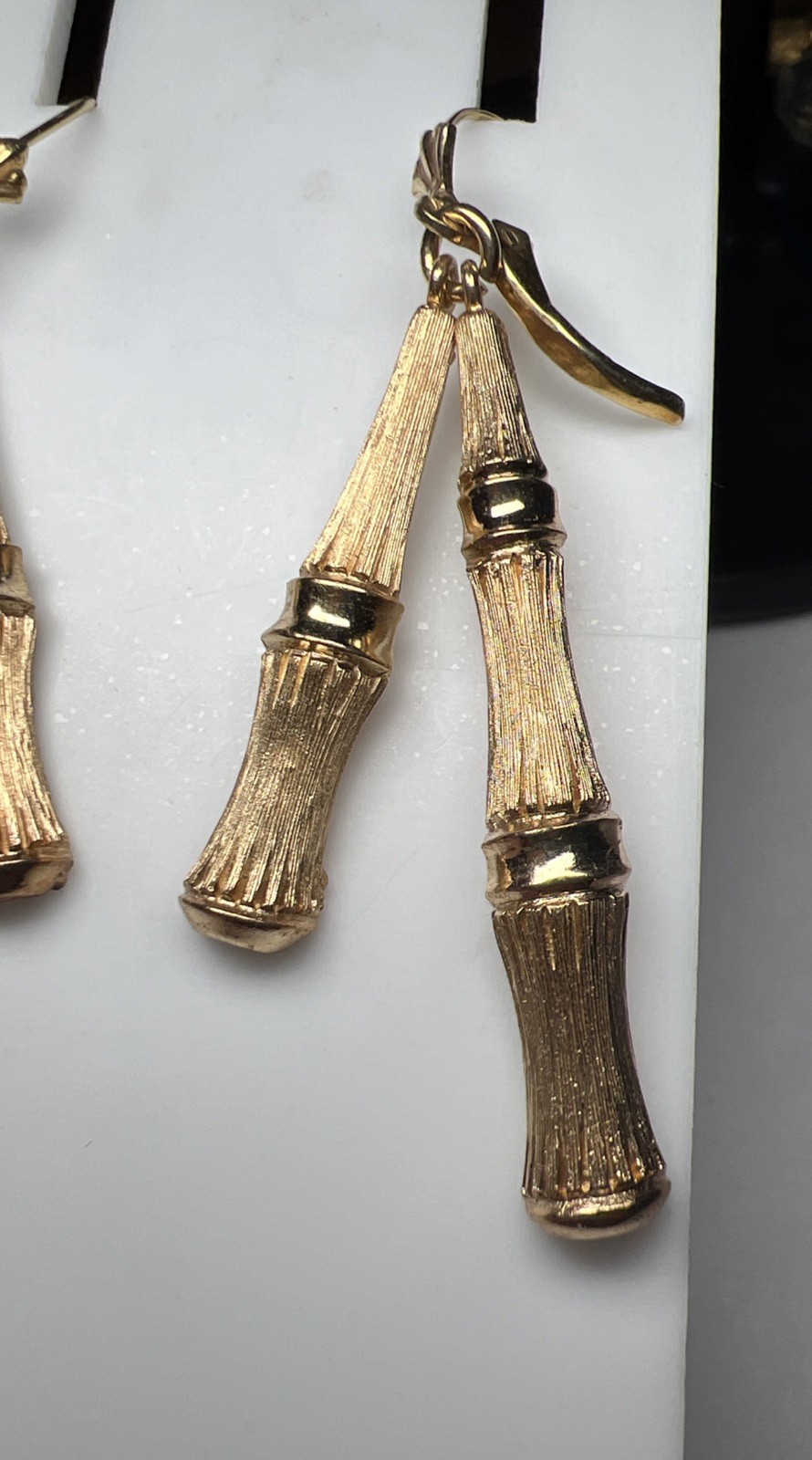Vintage Avon Bamboo Magic Pierced Earrings 1972 Signed