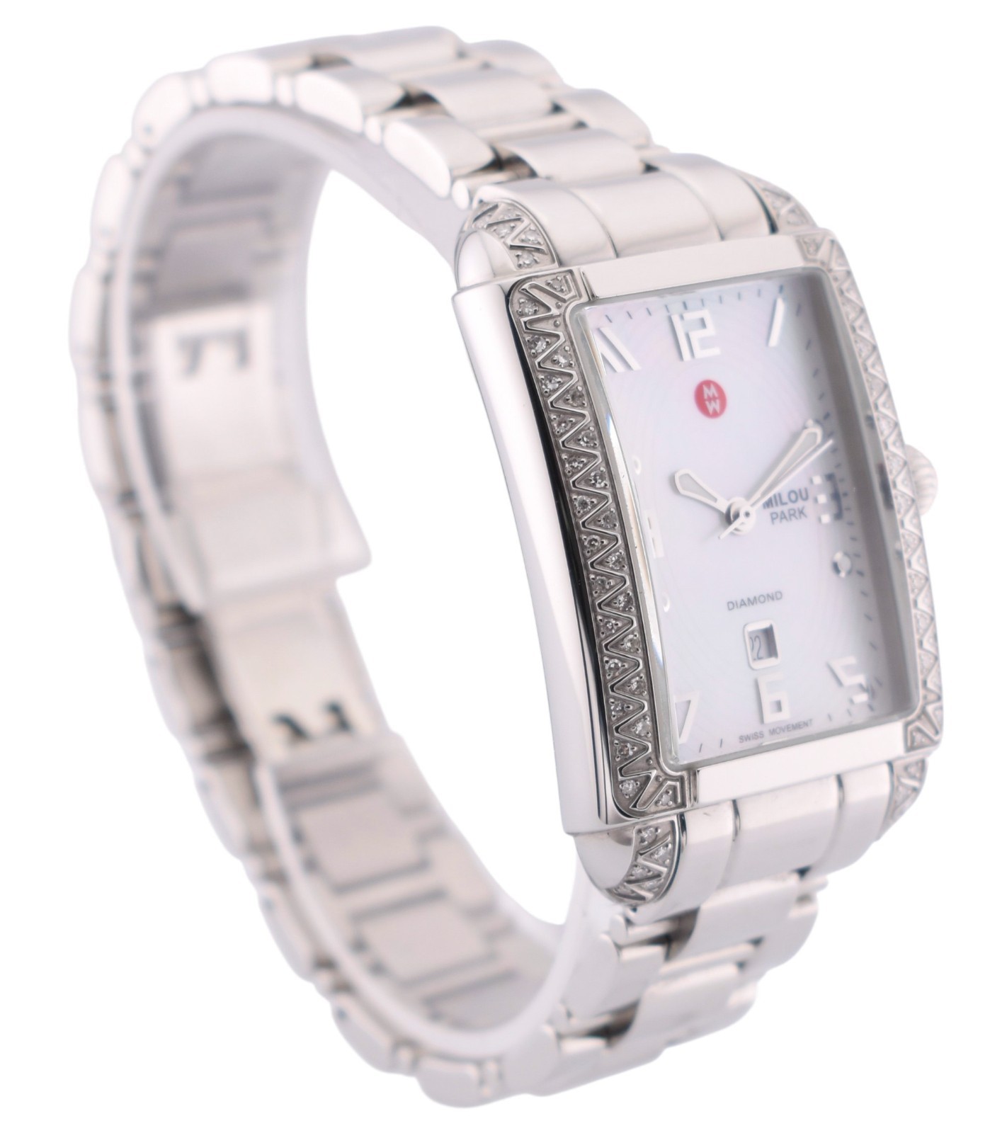 Michele Milou Park MW15C01A2025 Stainless Steel Ladies Diamond Watch $1045.00