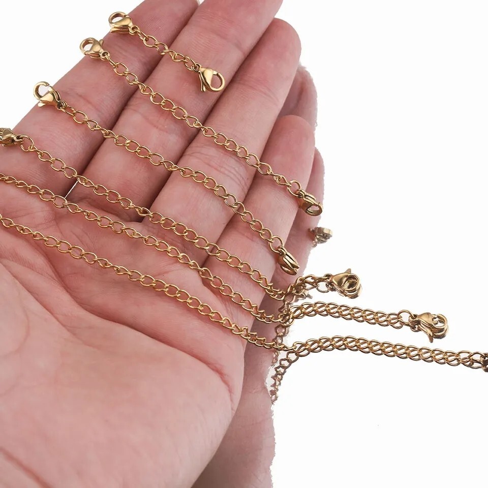 2-Pack Extender /Safety Chain Extender Necklace Bracelet Lobster lock 1″ To 6″