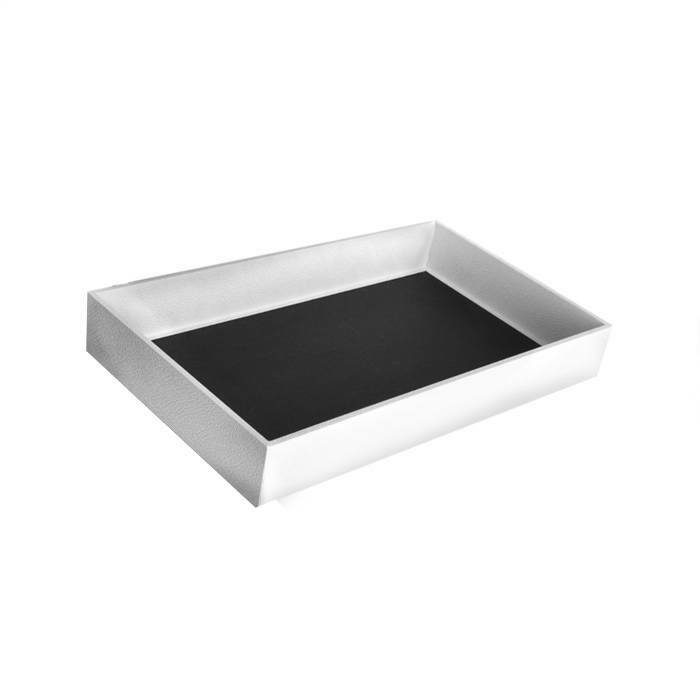 White Leatherette Wrapped Jewelry Display Tray Jewelry Tray Box Organizer Holder