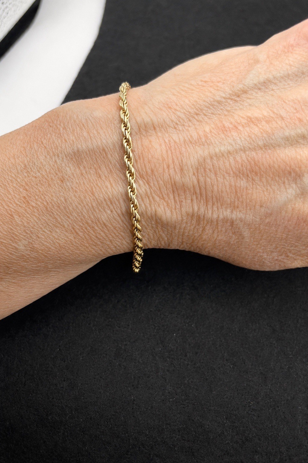 Italy 925 10k Gold Over Sterling Silver 3mm Rope Bracelet 7” 5g oWorn Once