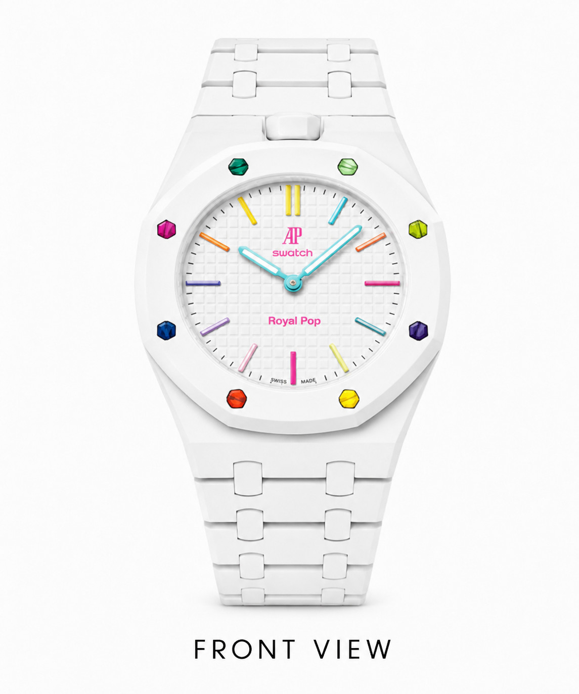 Ceramic Watch Strap Case Kit Compatible with Swatch AP Royal Pop Bioceramic Band