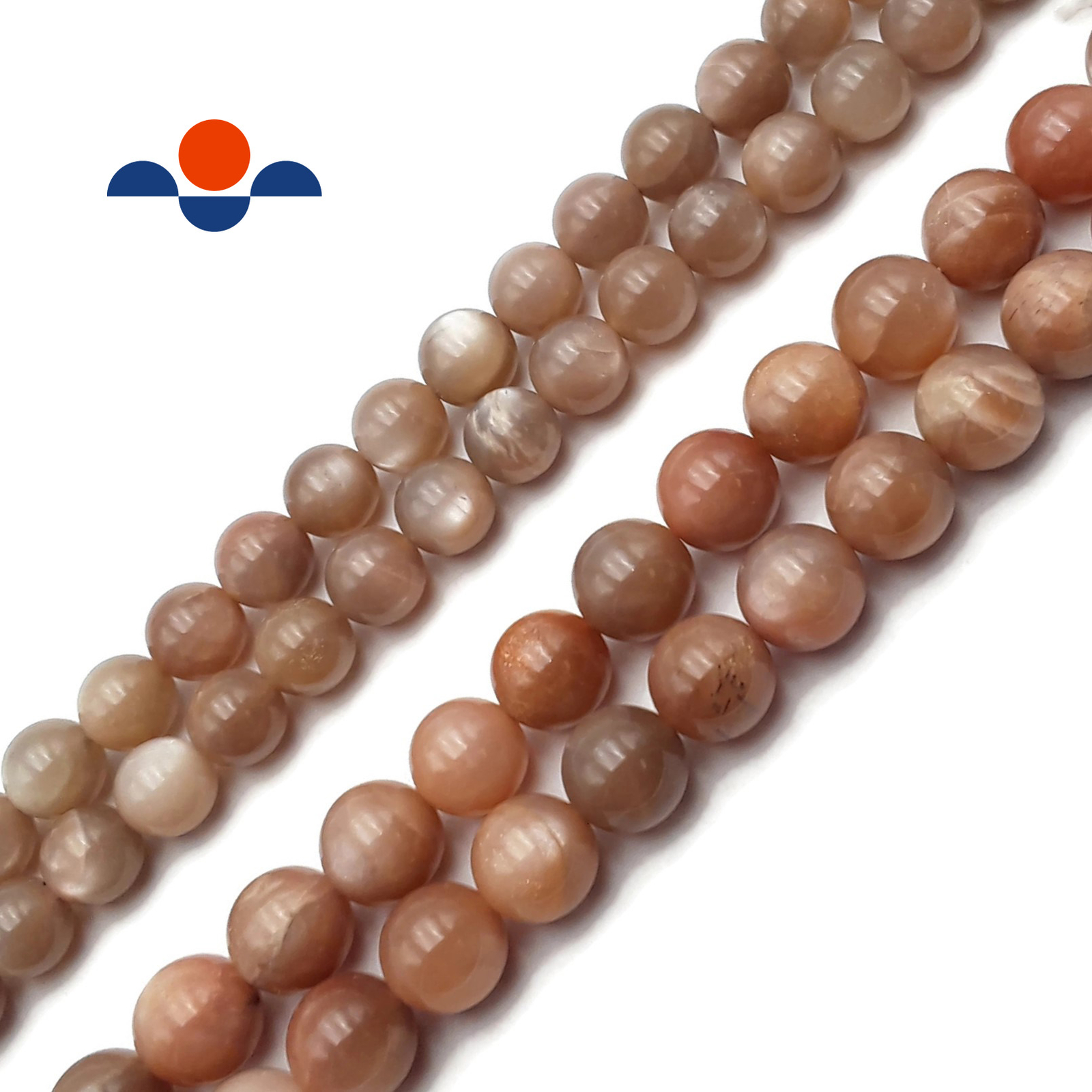 High Grade Peach Moonstone Smooth Round Beads 6mm 8mm 10mm 12mm 15.5″ Strand