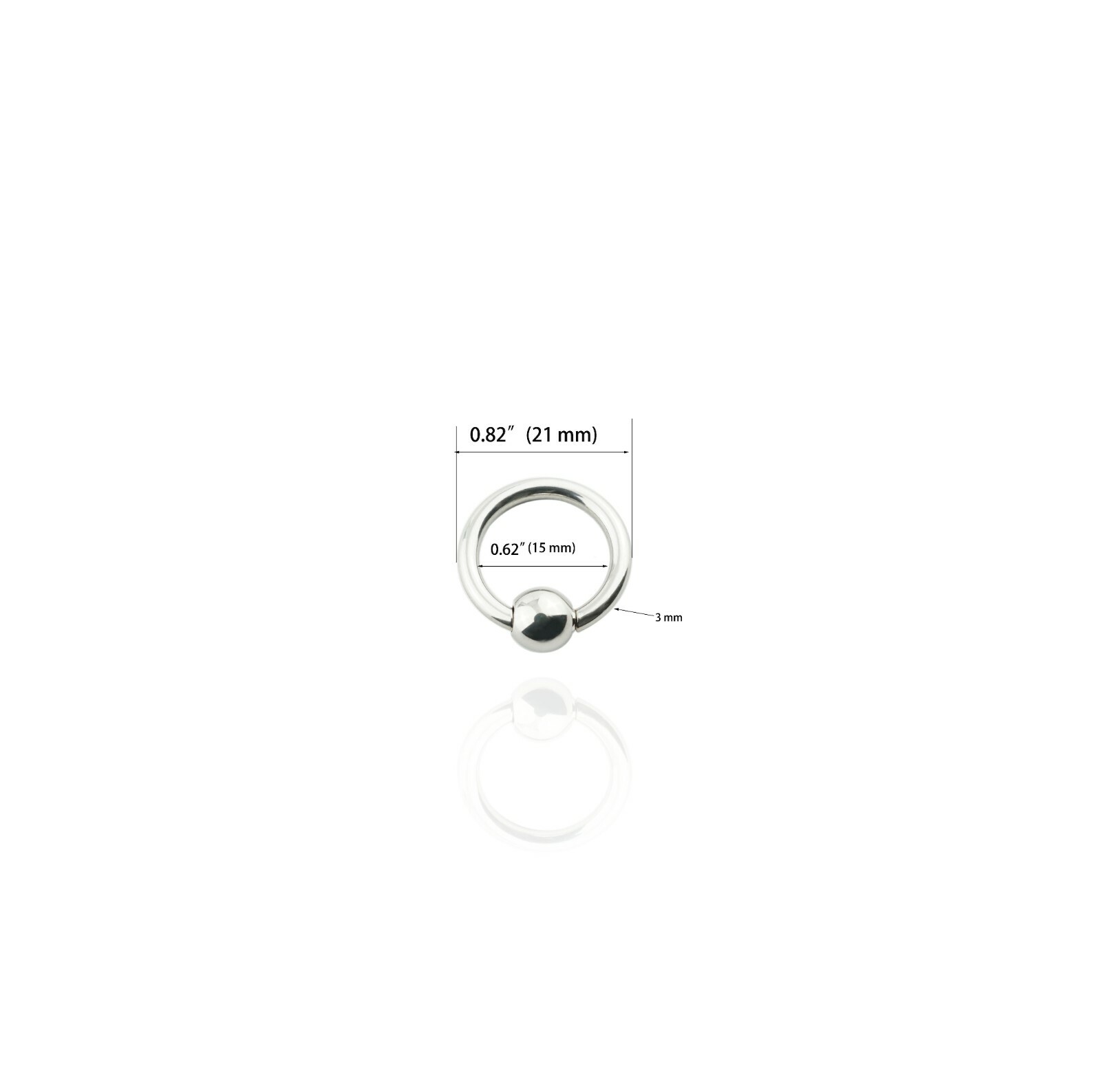 Big Size Stainless Steel Captive Bead Ring CBR Ear Tunnel Plug Gauge Piercing