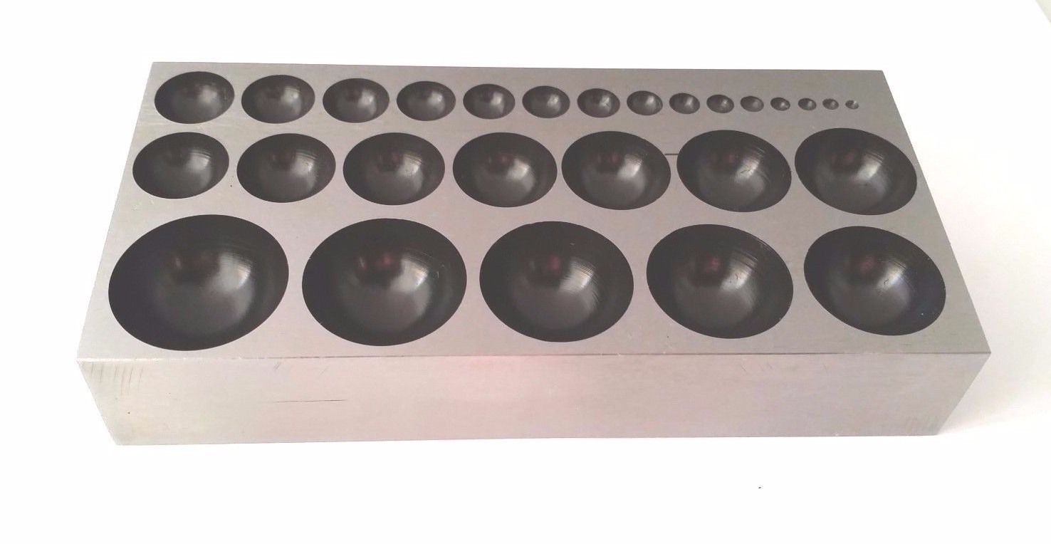 PROFESSIONAL Dapping Block Die Steel 27 holes Metal Forming Die Solid Hardened