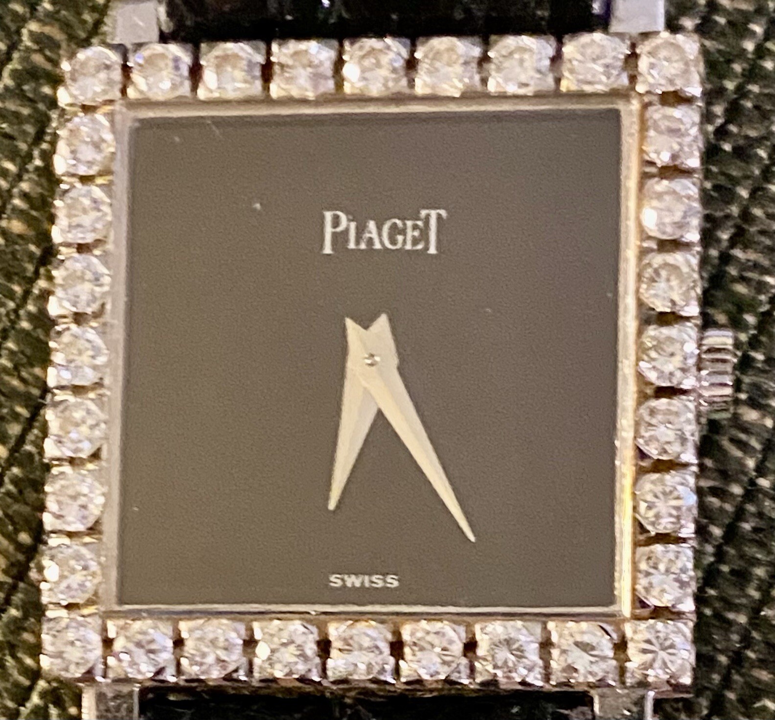 Rare PIAGET Square Watch Big 32 Diamonds! Rare Antique! 20k With Certificate