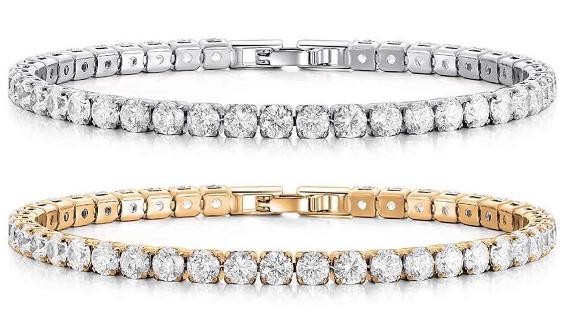 Women’s 18k White Gold Plated Tennis Bracelet Made With Swarovski Elements