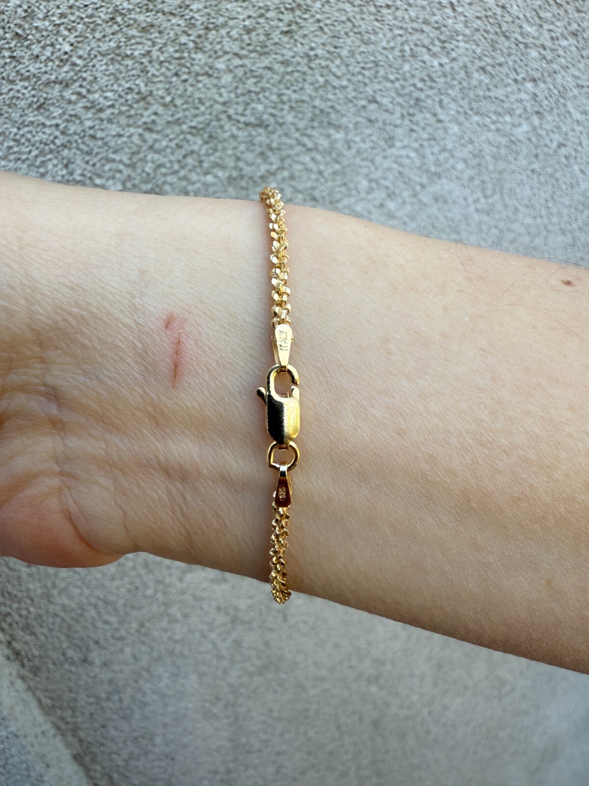 Real Solid 14k Gold Vermeil 925 Silver 3mm Sparkle Rope Bracelet 6-8.5″ Long
