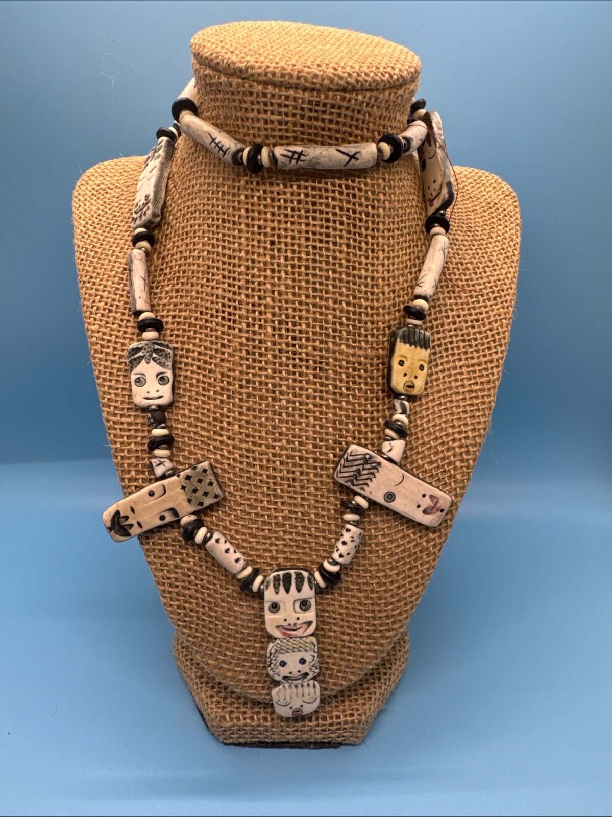 C’est Levy Everyday People Handmade Clay Faces Necklace