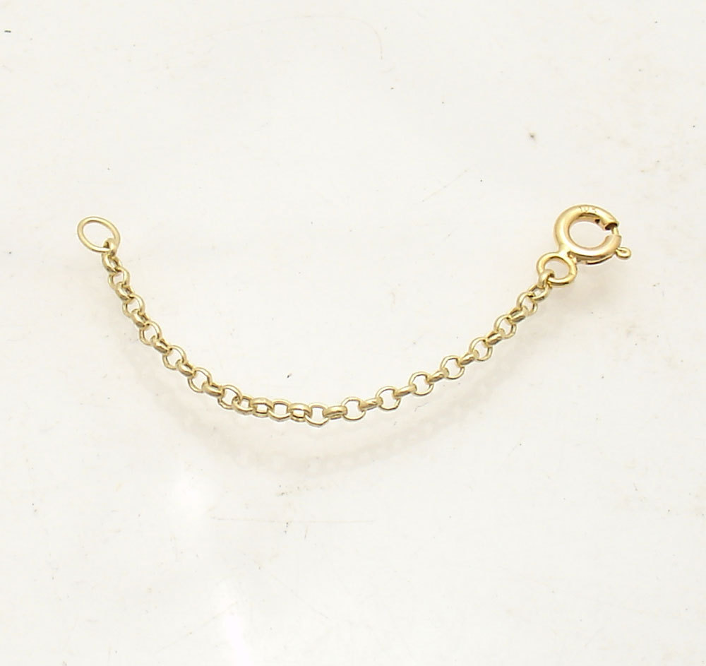 1.9mm Round Rolo Cable Chain Necklace Extender Real Solid 10K Yellow Gold