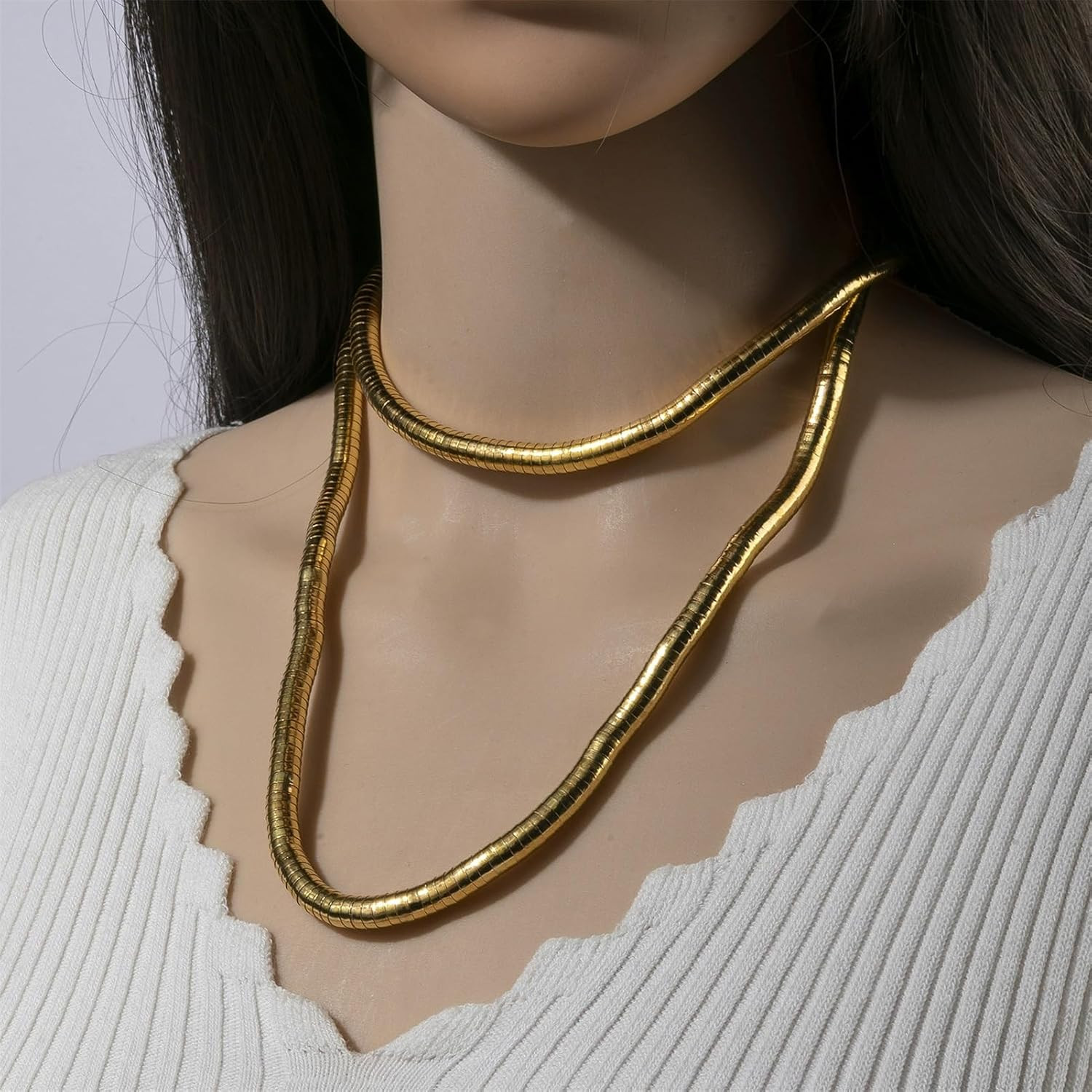 Bendable Snake Necklace for Women Punk Flexible Twisty Multi-Purpose Necklace Co