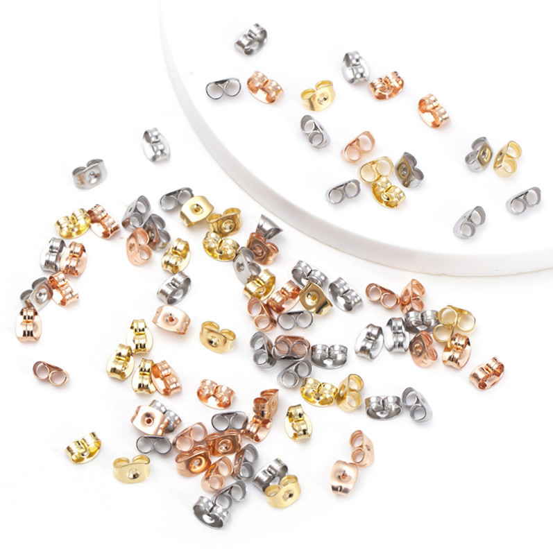20Pcs Stainless Steel Earring Back Butterfly Ear Stopper Jewelry Making 6mm PS1