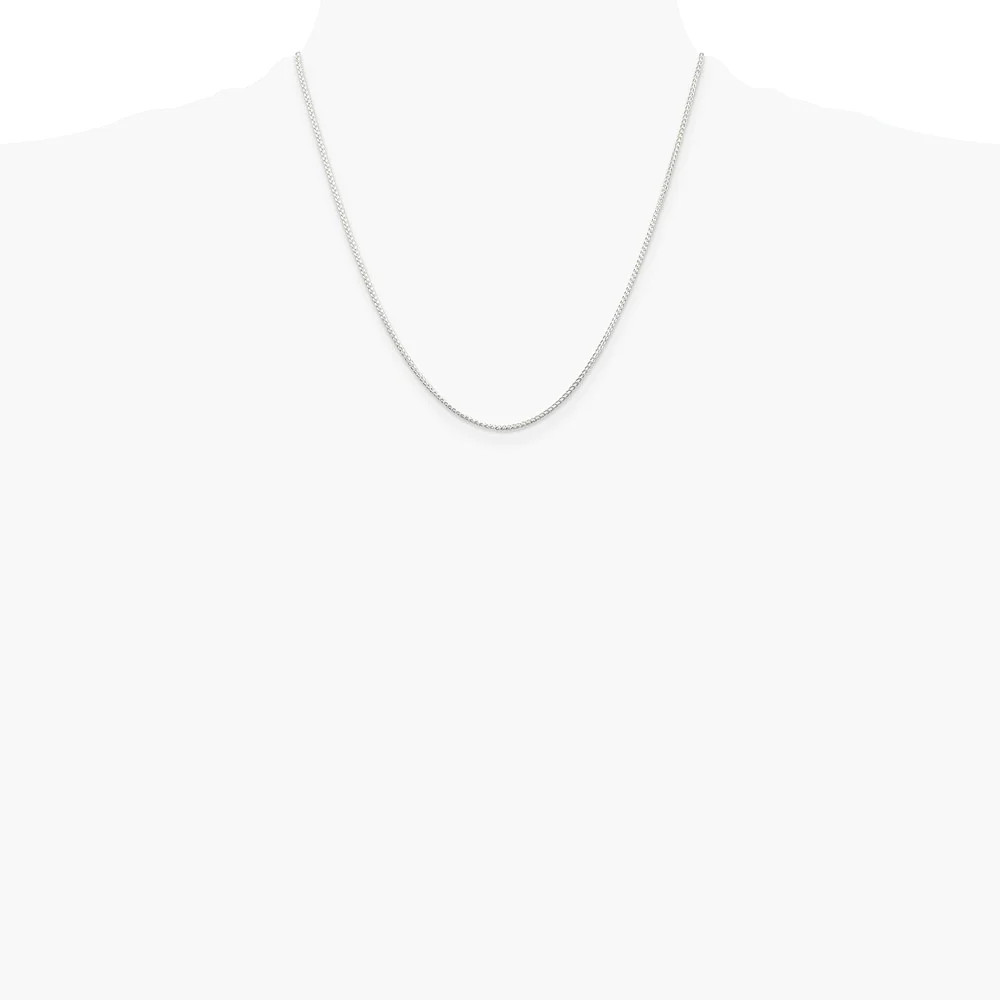 Sterling Silver Rhodium-Plated 1.25mm Round Spiga Chain Necklace 14″-30″