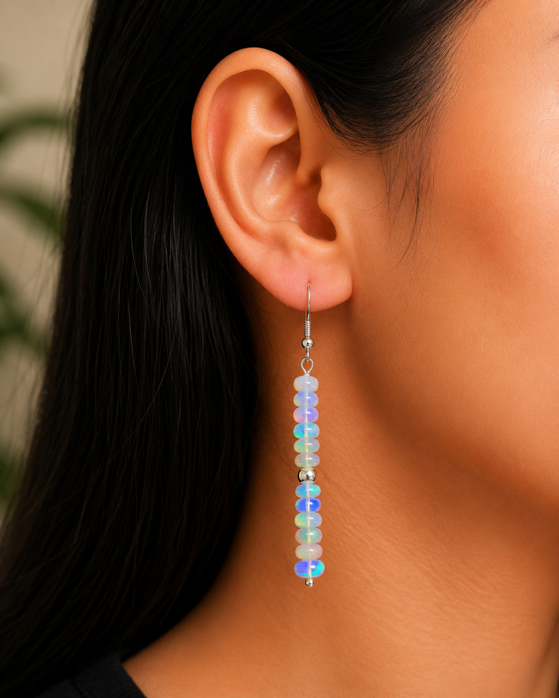 AAA+ Fire Opal Beads Cluster Earring, Natural Multifire Opal Beaded Earring