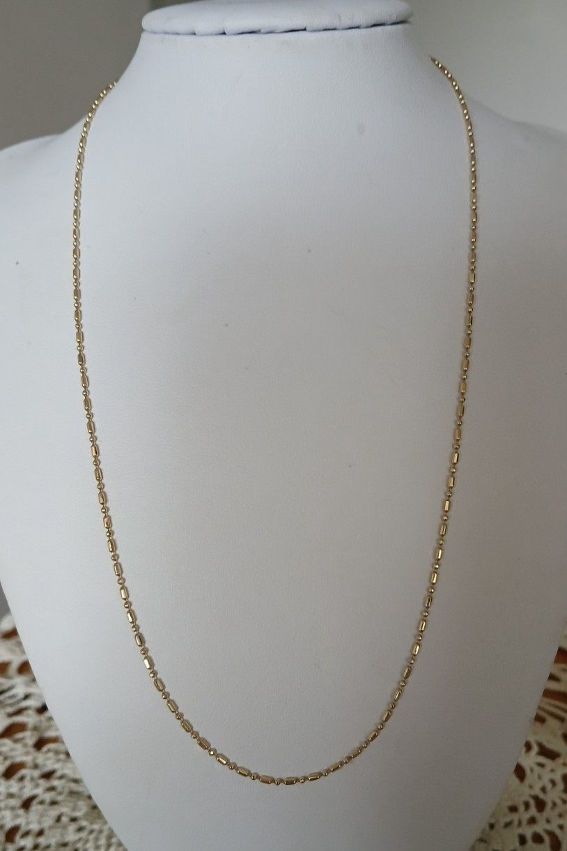 VINTAGE 14KT YELLOW GOLD FANCY LINK CHOKER CHAIN NECKLACE ~ 2 GRAMS ~ 16-1/2″