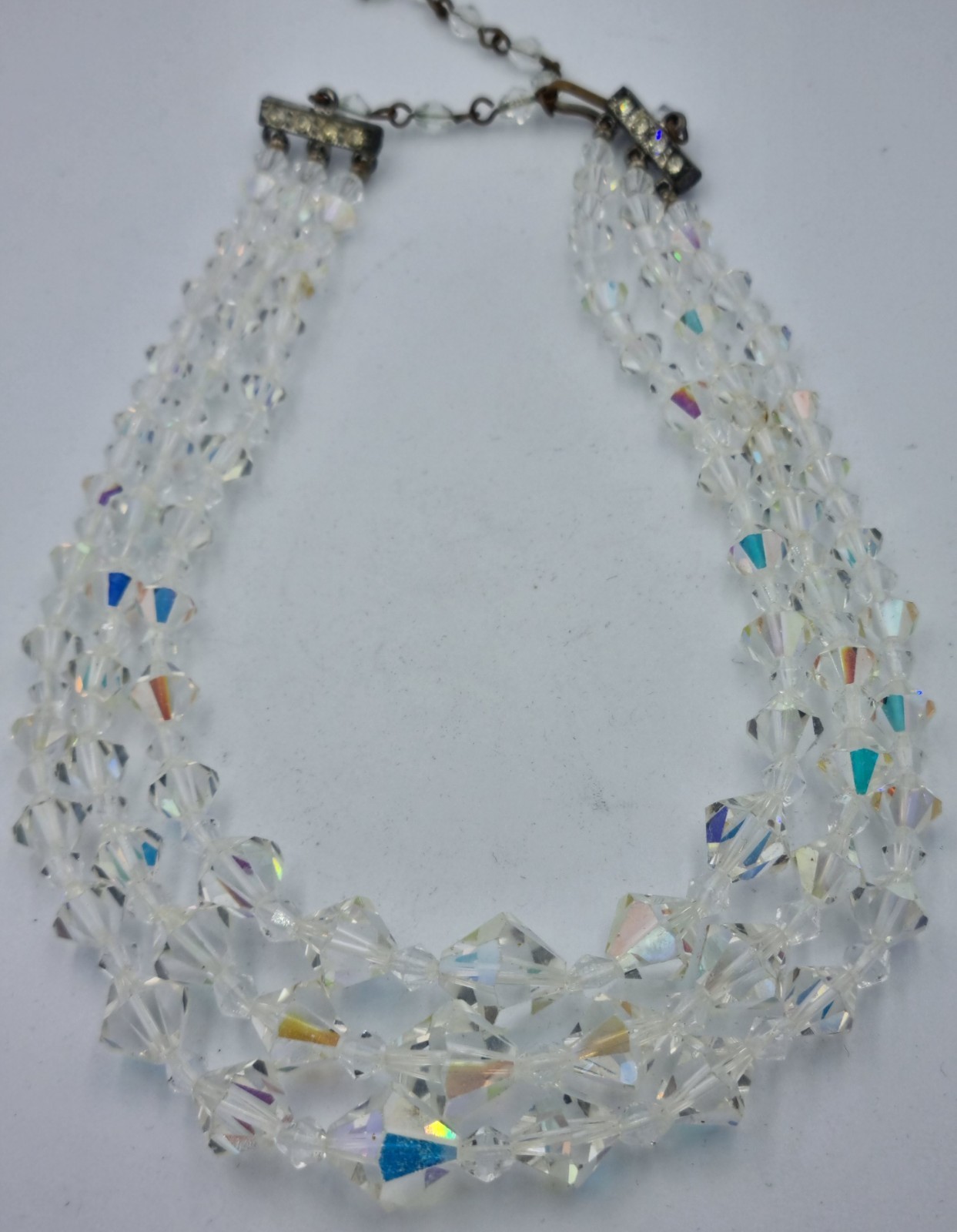 Maltese Crystal Three Stand Necklace with Gift Box 15 Max length