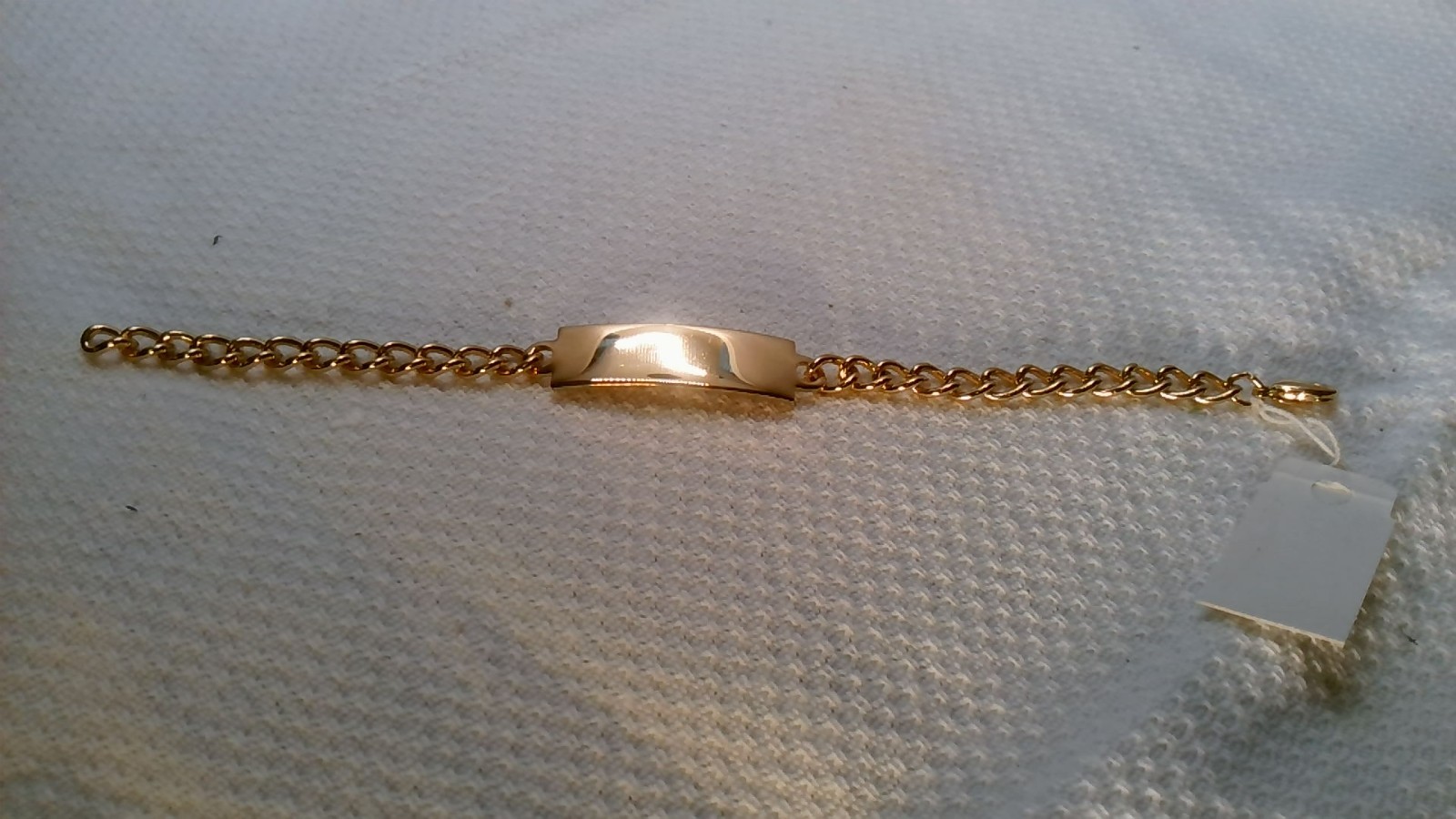 Vtg Speidel ID Identity Bracelet Engravable gold Chain link 6.25″ small classic