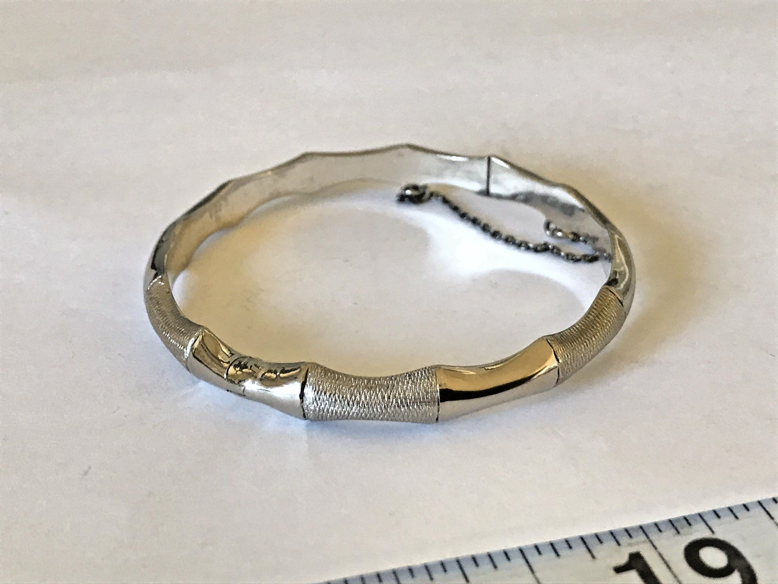 VINTAGE STERLING SILVER BAMBOO Bracelet HINGED 10.06grams