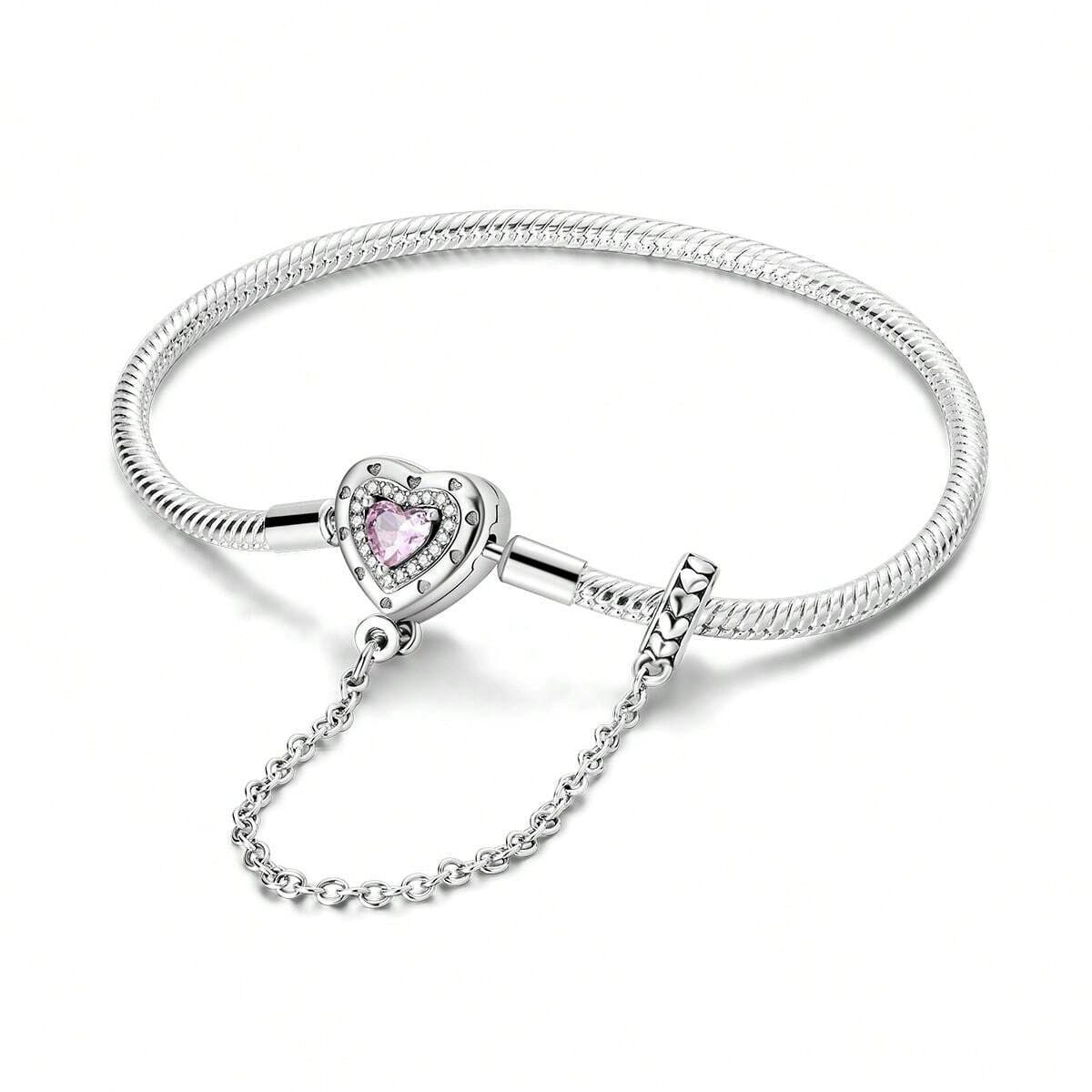 Heart Safety Charm Bracelet, Bracelet For Charm, Safety Heart Bracelet