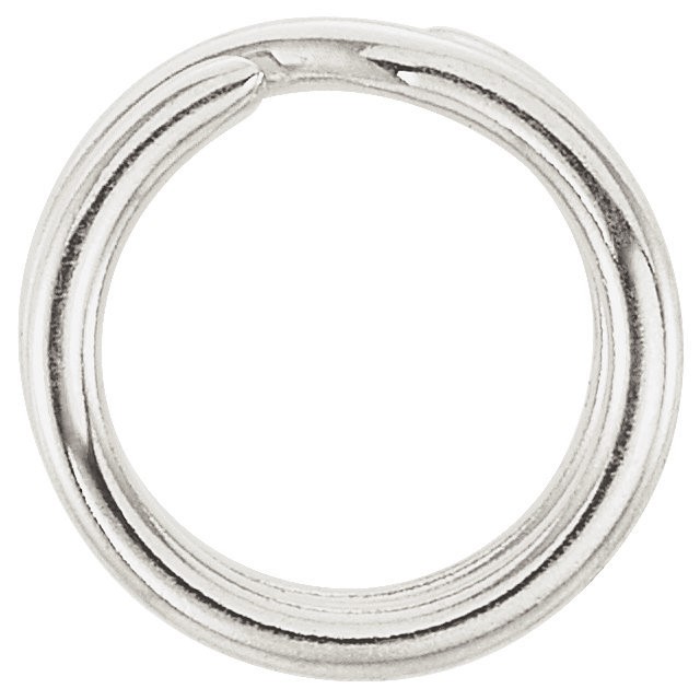 5mm OD 14k Solid White Gold Round Split Jump Ring Keychain Charm 4.9mm RHODIUM