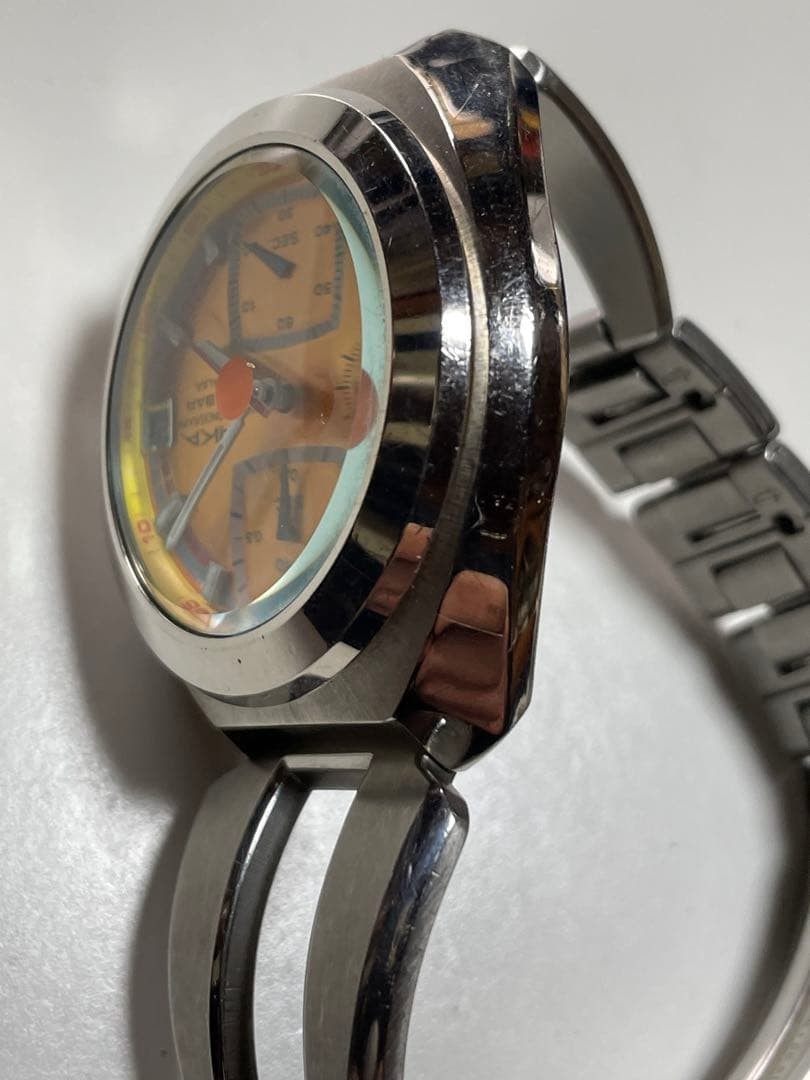 SEIKO ALBA AKA 10BAR Chronograph Working Confirmed 1/10-Second Yellow Quartz