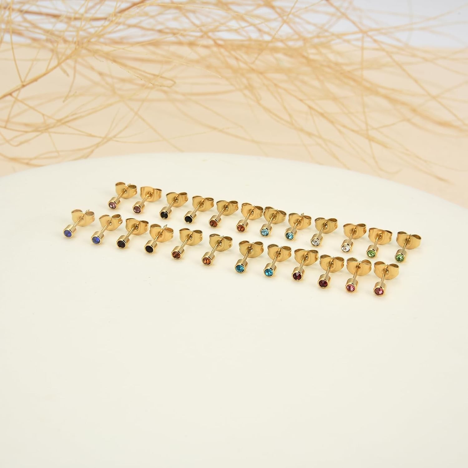 12 Pairs Ear Piercing Stud Earrings for Ear Piercing Guns Surgical Stainless