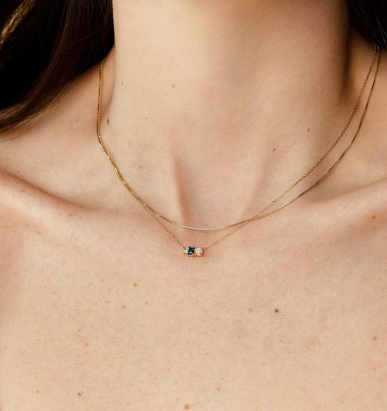 Minimalist Thin Gold Chain 18K Gold Thin Box Chain Necklace Short Small Gold Cha