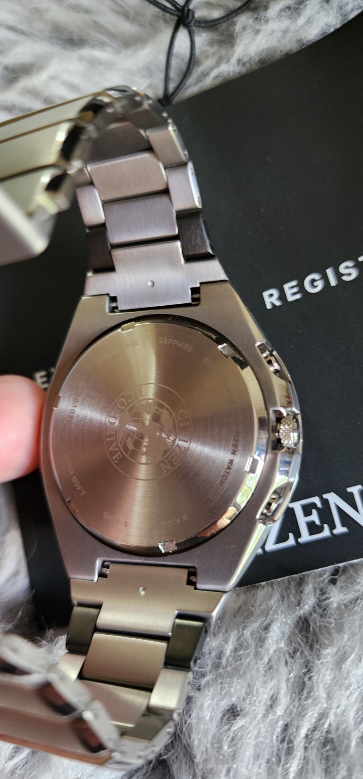 Citizen Eco-Drive Titanium Chronograph Black Dial Sapphire WR100M Watch